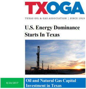 TXOGA report: U.S. Engery Dominance Starts in Texas